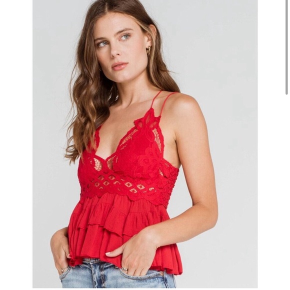 Free People Pretty Red Tank - Picture 2 of 7
